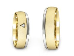 Obrączki z diamentem białe i żółte złoto - S62150357zbms
