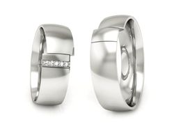 Obrączki z diamentami soczewkowe białe 585 - S75145T83b
