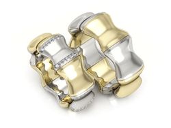 Obrączki z diamentami dwukolorowe obraczki - S81330T94bz