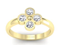 Złoty pierścionek z brylantami w żółtym złocie - w00016br_Si_H