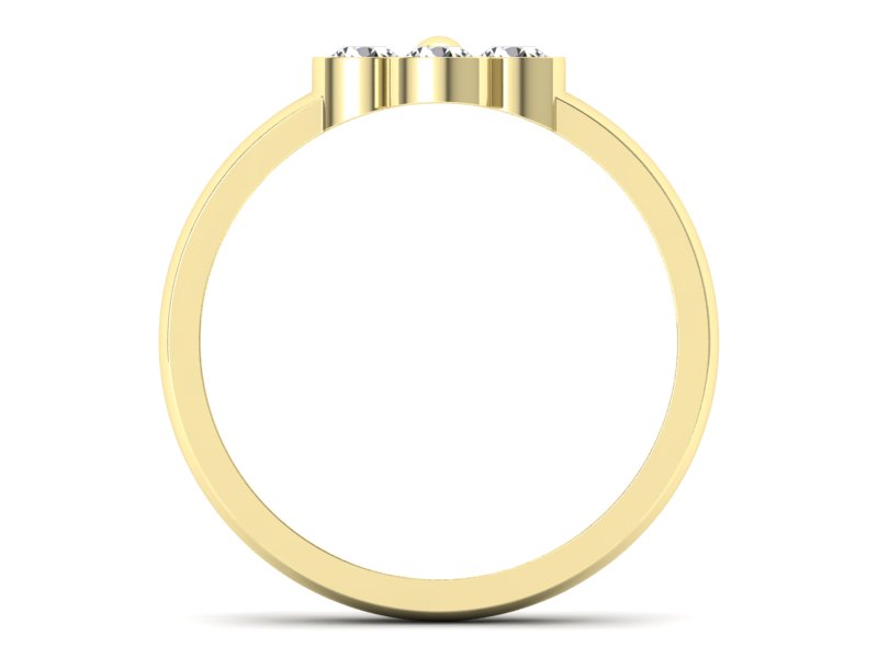 Złoty pierścionek z brylantami w żółtym złocie - w00016br_Vs_H - 2