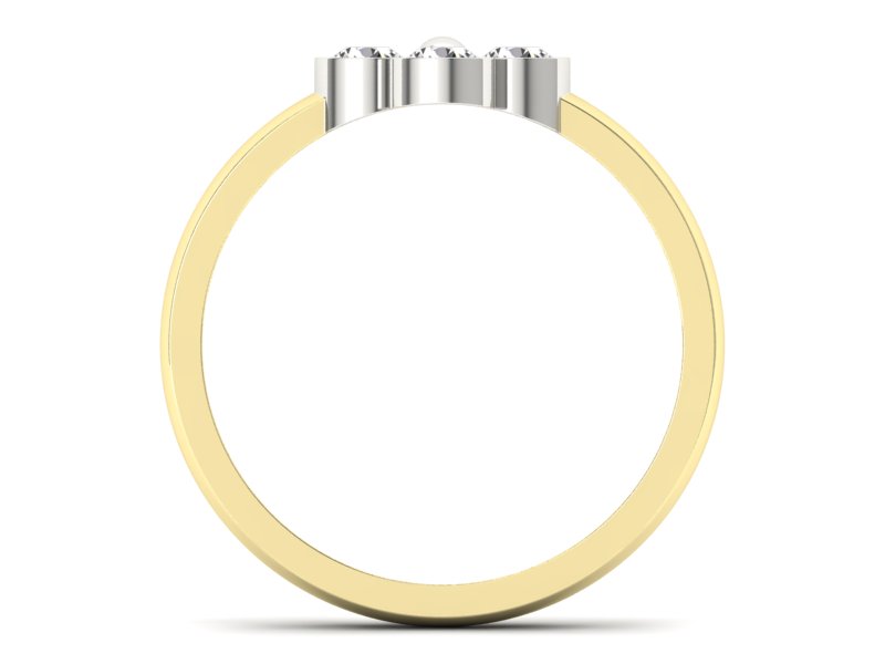 Pierścionek z diamentami w dwukolorowym złocie - w00016zb_Si - 2