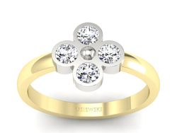 Złoty pierścionek z diamentami dwukolorowy - w00016zb_Vs