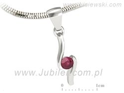 Złota zawieszka Wisiorek z rubinem białe złoto - w1280br