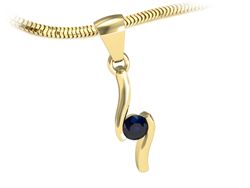 Złota zawieszka z szafirem - elegancja na co dzień - w1280zsz