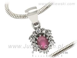 Zawieszka z rubinem i brylantami białe złoto 585 - w15074br