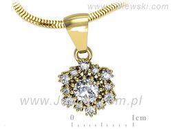 Złota zawieszka Wisiorek z brylantem żółte złoto - w15075z