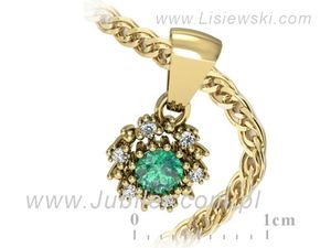 Wisiorek ze szmaragdem i diamentami w żółtym złocie