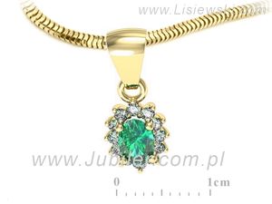 Wisiorek ze szmaragdem i diamentami w żółtym złocie