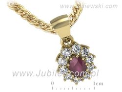 Zawieszka z rubinem i brylantami żółte złoto 585 - w15089zr