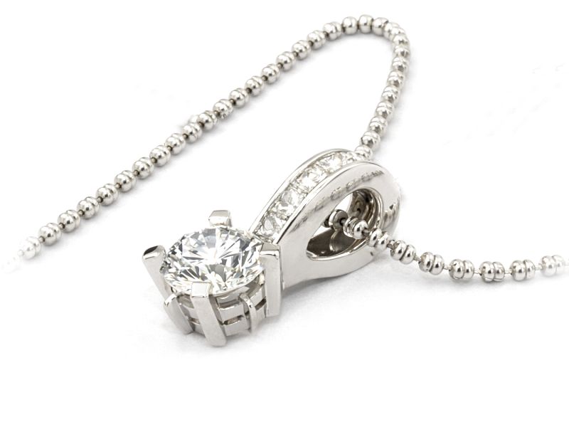 Wisiorek z diamentami w białym złocie - W15095bbr - 2