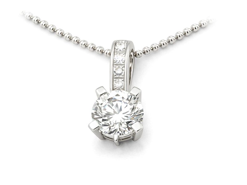 Wisiorek z diamentami w białym złocie - W15095bbr - 3