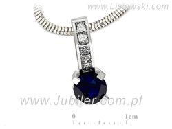 Wisiorek z szafirem i diamentami białe złoto - w15095bsz