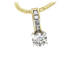 Wisiorek z diamentami z żółtego i białego złota - w15095zb