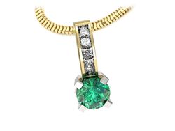 Wisiorek ze szmaragdem i diamentami złoto 585 - w15095zbsm