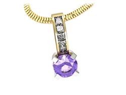Wisiorek z tanzanitem i diamentami złoto 585 - w15095zbt