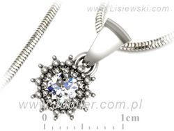 Złota zawieszka Wisiorek z brylantem białe złoto - W15097B