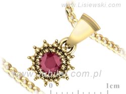 Rubinowy skarb - złota zawieszka pełna pasji - W15097Zr