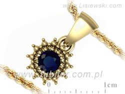 Szafirowa elegancja - złoty wisiorek z szafirem - W15097Zsz