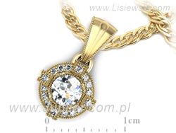 Złota zawieszka Wisiorek z brylantami żółte złoto - w15098z