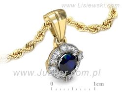Złota z szafirem i brylantami żółte złoto - w15098zrodsz