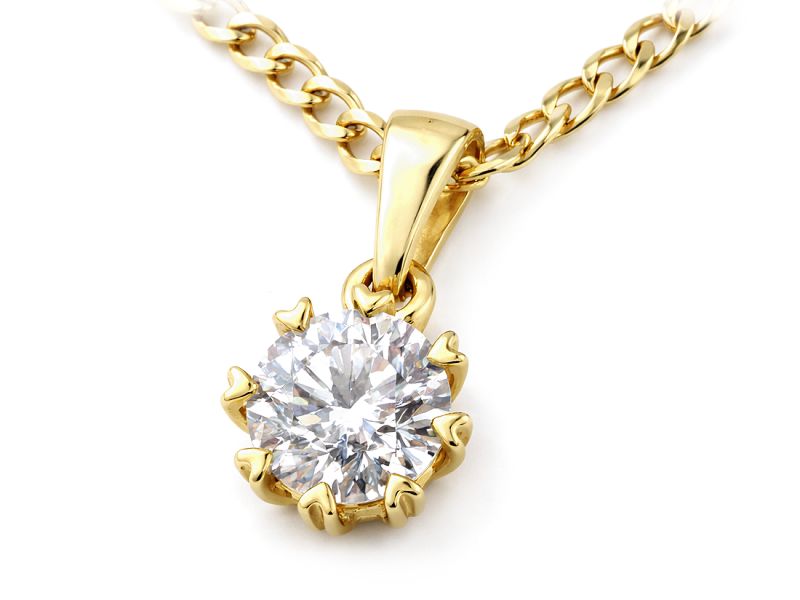 Złoty wisiorek z brylantem w żółtym złocie - W15171 - 2