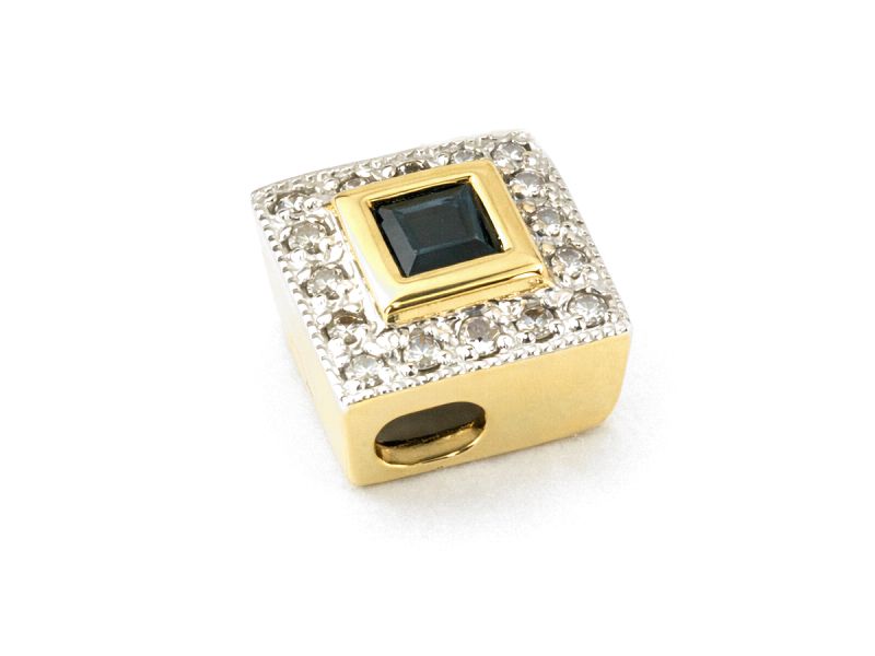 Wisiorek z szafirem i brylantami w żółtym złocie - w15174zsz - 3