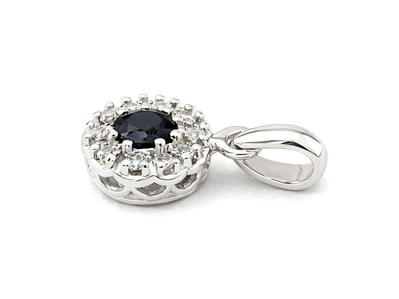 Złoty wisiorek z szafirem i brylantami - w15179bsz - 3