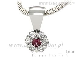 Zawieszka z rubinem i brylantami białe złoto 585 - w15196br