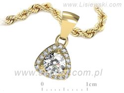 Złota zawieszka Wisiorek z brylantami żółte złoto - W15304z