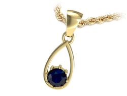 Złota zawieszka z szafirem - elegancja w zasięgu - W15331zsz