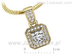 Złota zawieszka Wisiorek z diamentami żółte złoto - W15334z