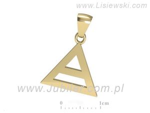 Złoty wisiorek litera A w żółtym złocie