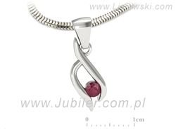 Złota zawieszka Wisiorek z rubinem białe złoto - w15358br