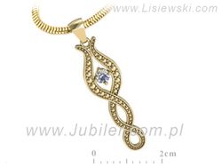 Złota zawieszka Wisiorek z brylantem żółte złoto - W15362z