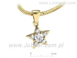 Złota zawieszka Wisiorek z brylantami żółte złoto - W15367z