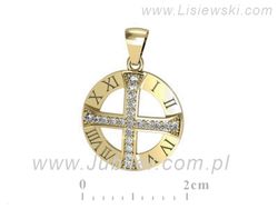 Złota zawieszka Wisiorek z brylantami żółte złoto - W15368z