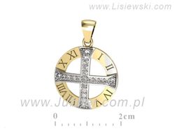 Wisiorek z brylantami z żółtego i białego złota - W15368zb