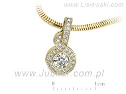 Złota zawieszka Wisiorek z brylantami żółte złoto - W15370z