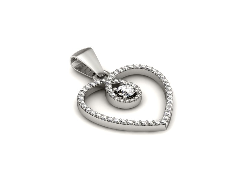 Złota zawieszka Wisiorek z brylantami białe złoto - W15383b - 3