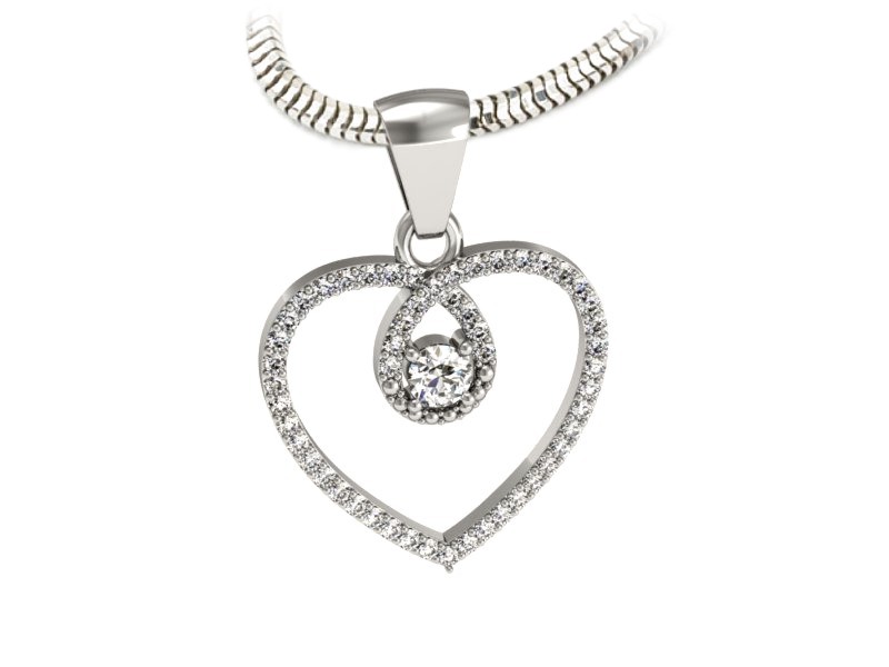 Złota zawieszka Wisiorek z brylantami białe złoto - W15383b - 1