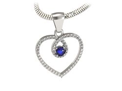 Złota zawieszka z szafirem i brylantami 585 - W15383bszc
