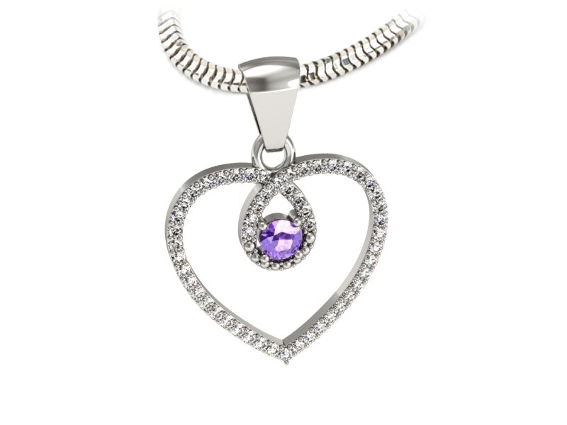 Wisiorek z tanzanitem i brylantami białe złoto - W15383bt - 1