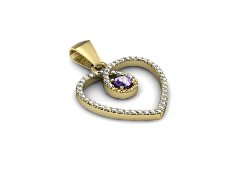 Złota zawieszka z tanzanitem i brylantami - W15383zt