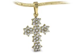 Złoty krzyżyk z cyrkoniami - blask wiary i elegancji - W15416zc