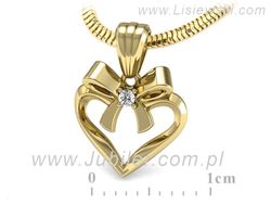 Złota zawieszka Wisiorek z brylantem żółte złoto - W15418z