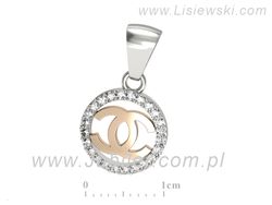 Wisiorek z brylantami z różowego i białego złota - W15510bc
