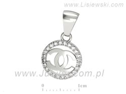 Złoty Wisiorek z cyrkoniami białe złoto 585 - W15510bcc