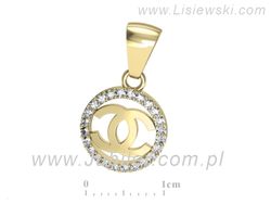 Złota zawieszka Wisiorek z brylantami żółte złoto - W15510z