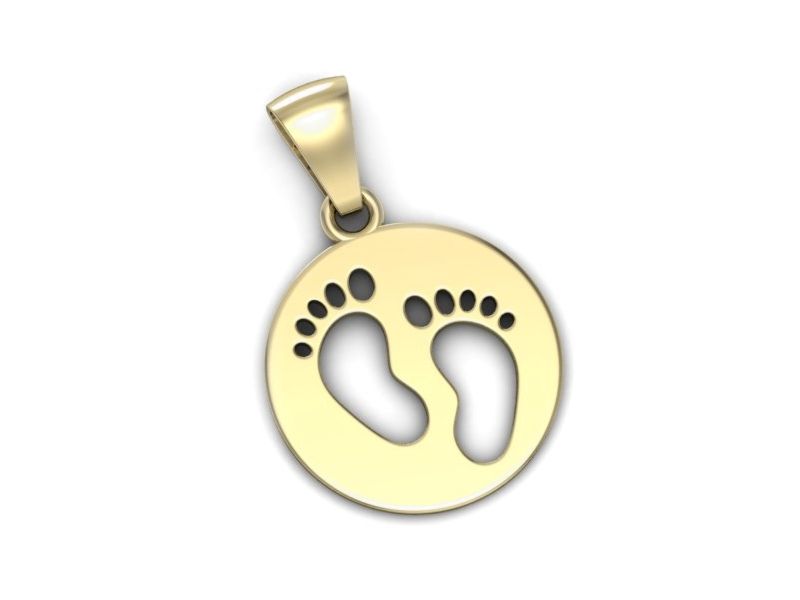 Ślady stóp złota zawieszka - wspomnienia na zawsze - W15561z - 3